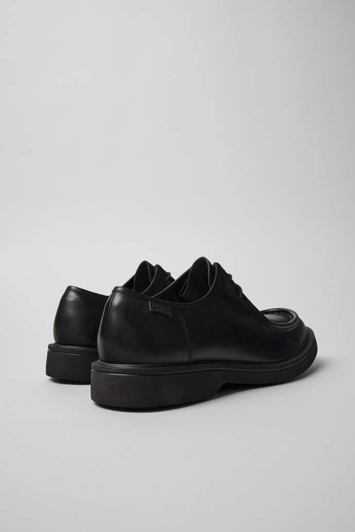 Back view of Norman Black leather shoes for men