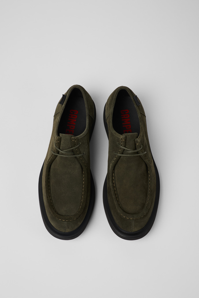 Overhead view of Norman Green nubuck shoes for men