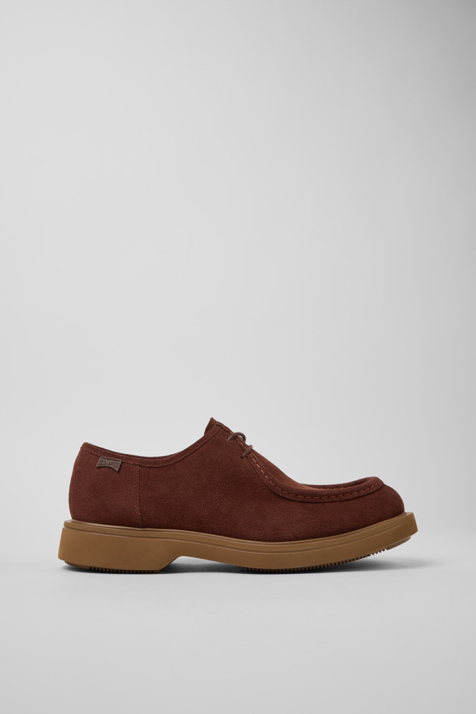 Side view of Norman Brown Suede Shoes for Men.