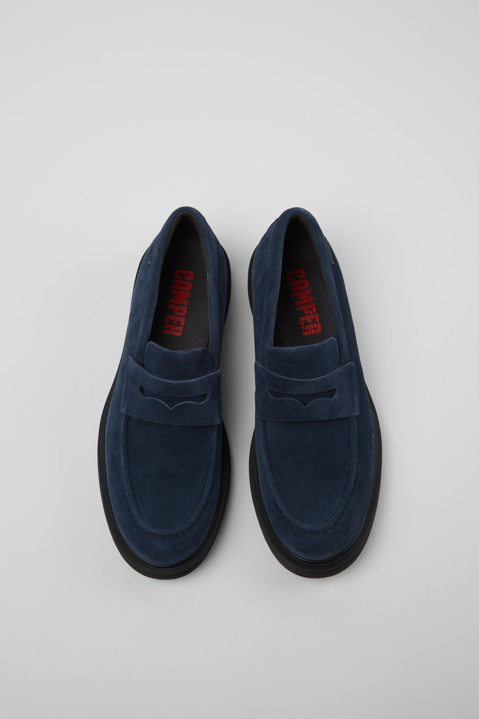 Overhead view of Norman Blue Nubuck Men's Shoes.