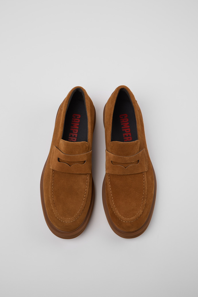 Overhead view of Norman Brown Nubuck Men's Shoes.