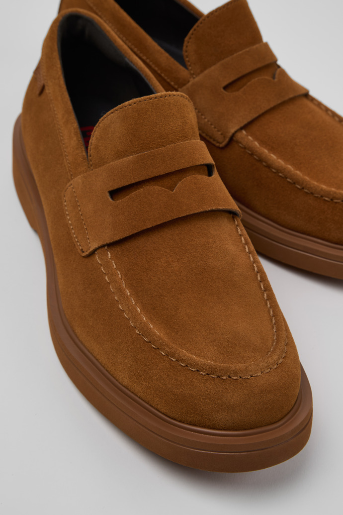 Close-up view of Norman Brown Nubuck Men's Shoes.