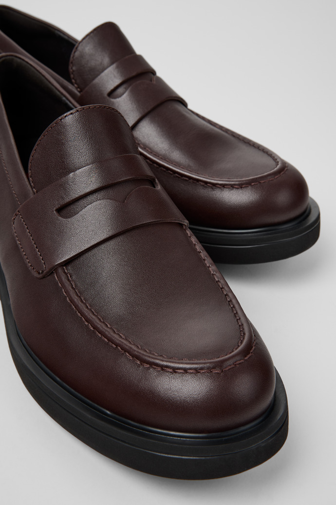 Close-up view of Norman Brown Leather Shoes for Men.