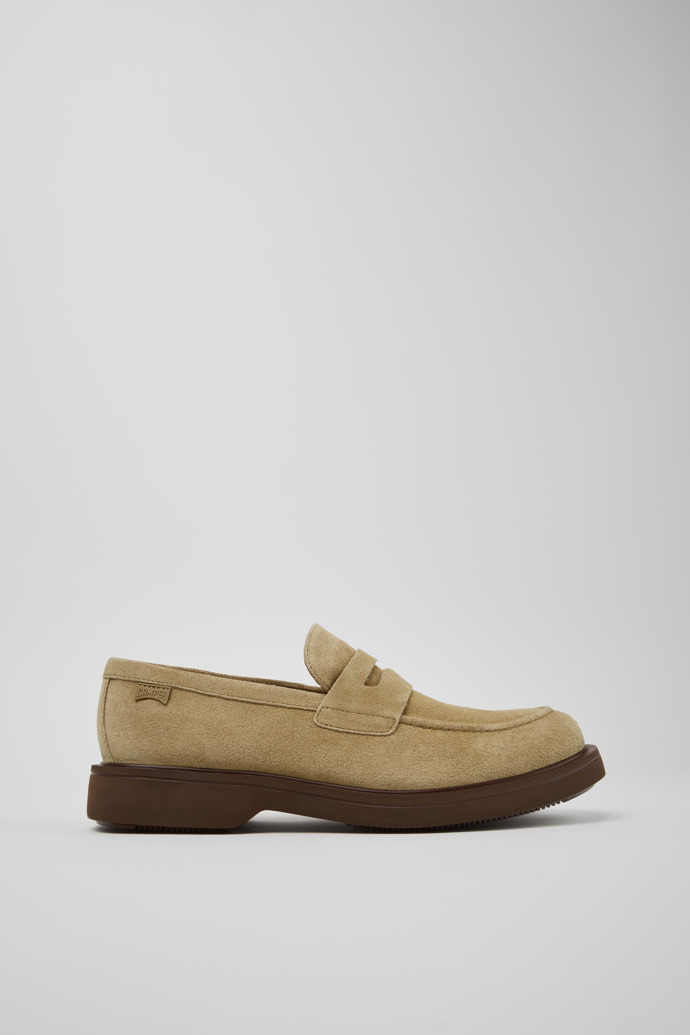 Side view of Norman Brown Suede Leather Shoes for Men.