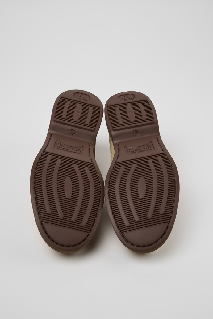 The soles of Norman Brown Suede Leather Shoes for Men.