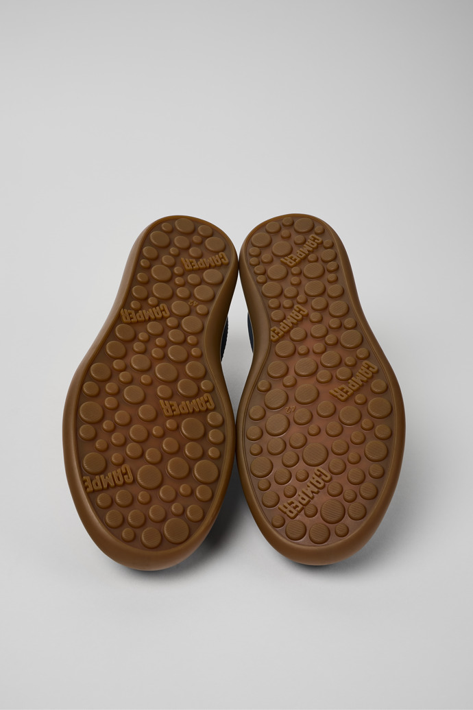 The soles of Pelotas Soller Blue nubuck sneakers for men