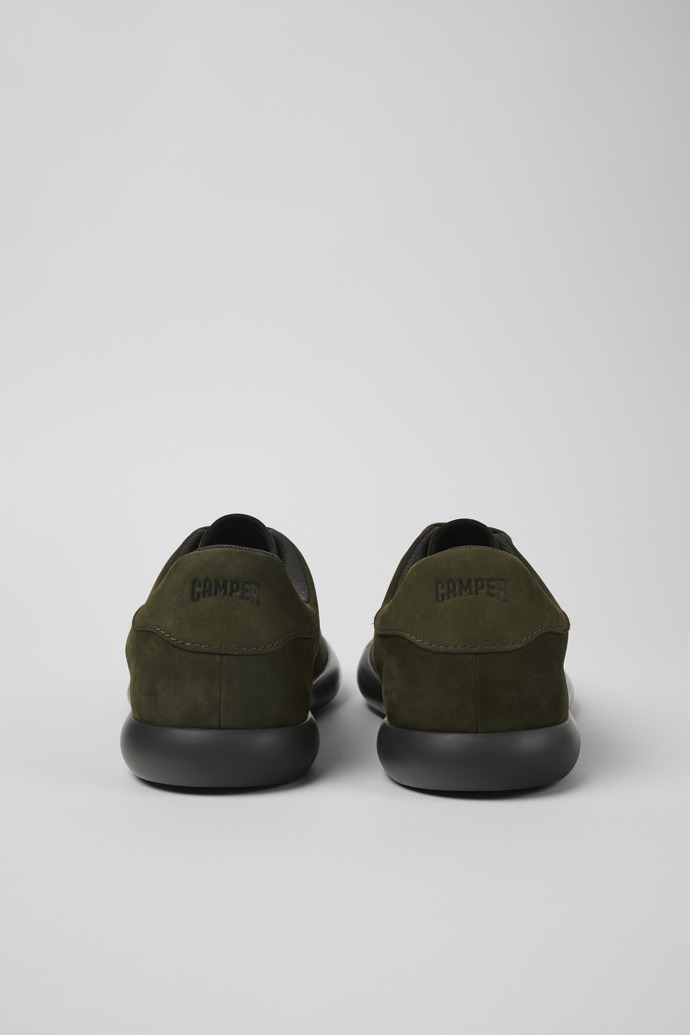 Back view of Pelotas Soller Green nubuck sneakers for men