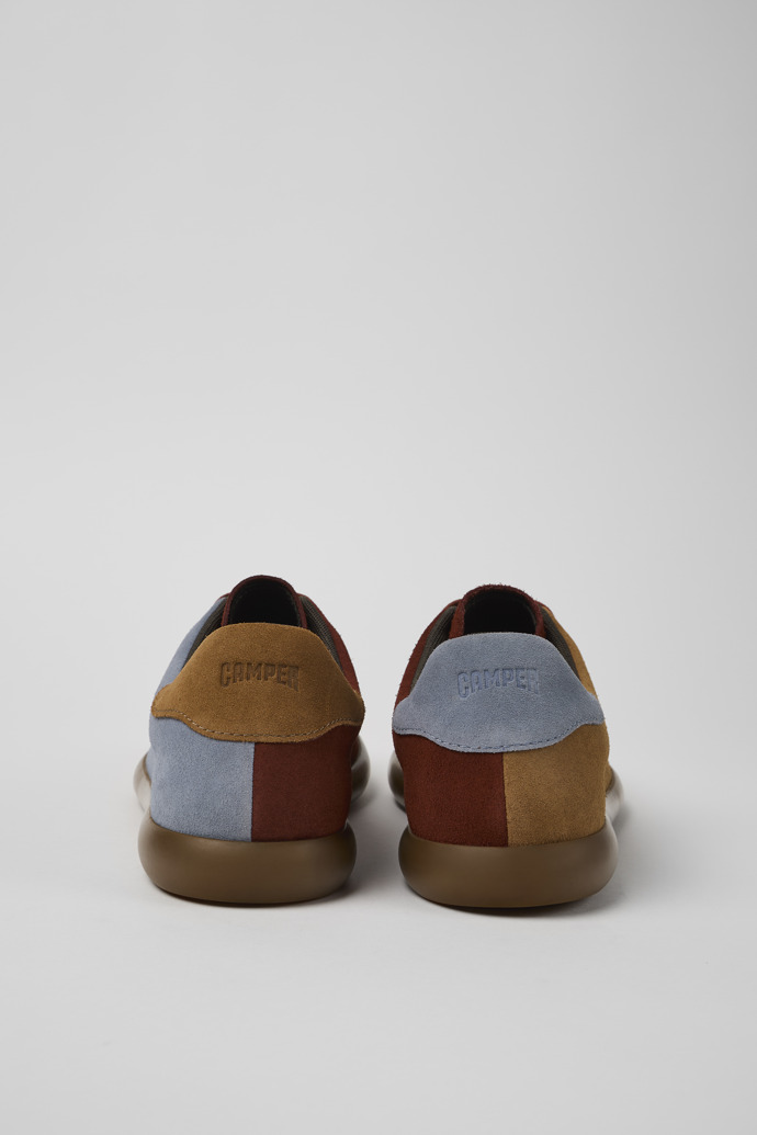 Twins Baskets en nubuck rouge et marron pour homme