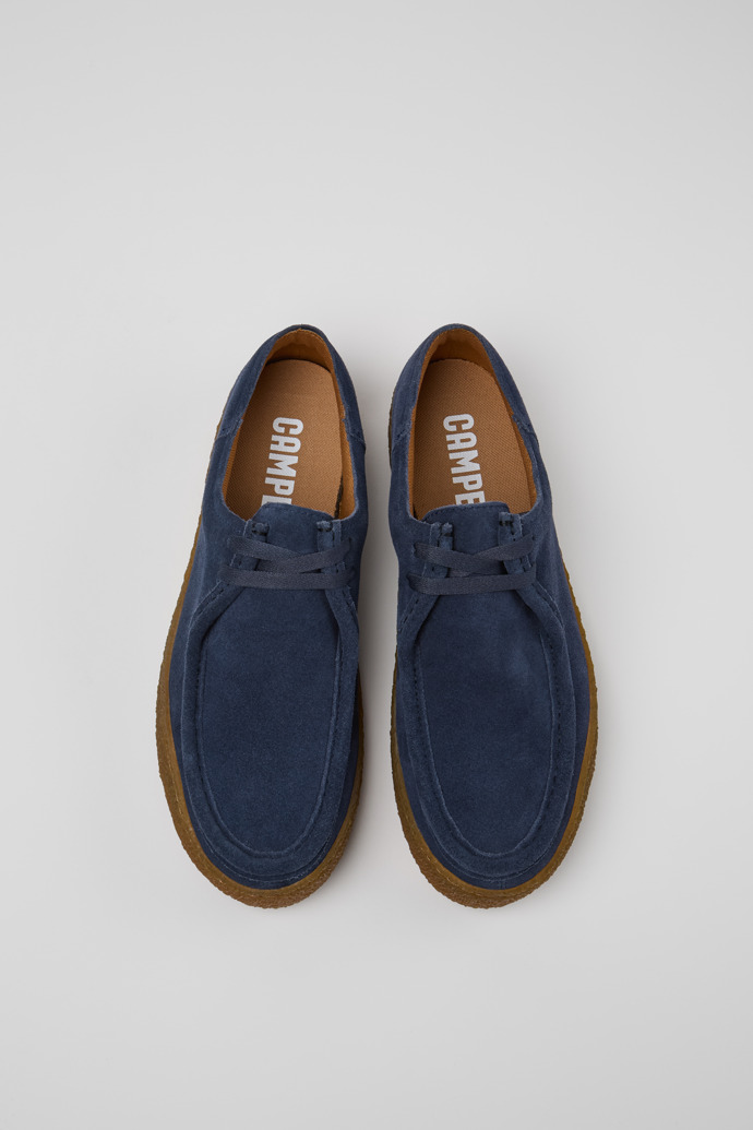 Overhead view of Peu Terreno Blue nubuck shoes for men