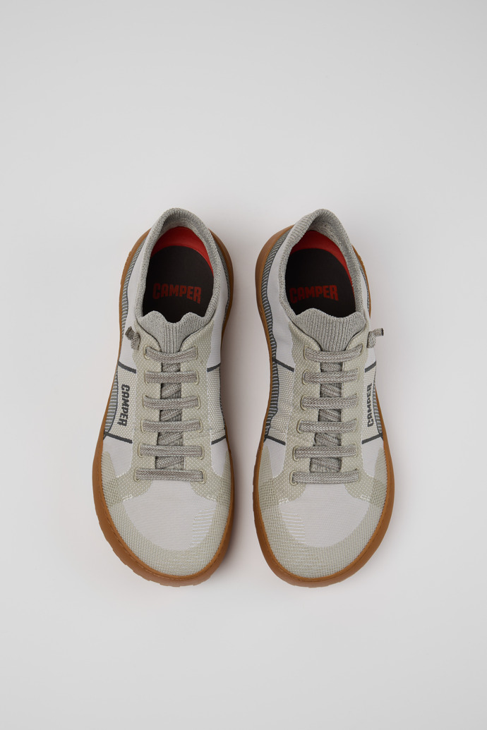 Overhead view of Peu Serra Gray and white Engineered Material Sneakers for Men.