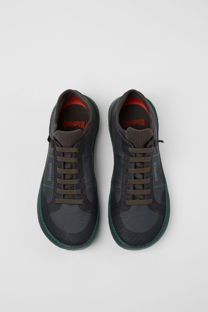 Overhead view of Peu Serra Gray Recycled PET Sneakers for Men.