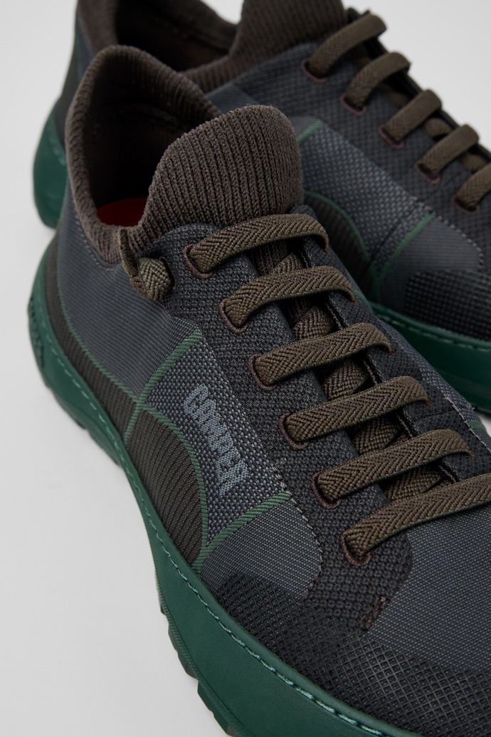Close-up view of Peu Serra Gray Recycled PET Sneakers for Men.