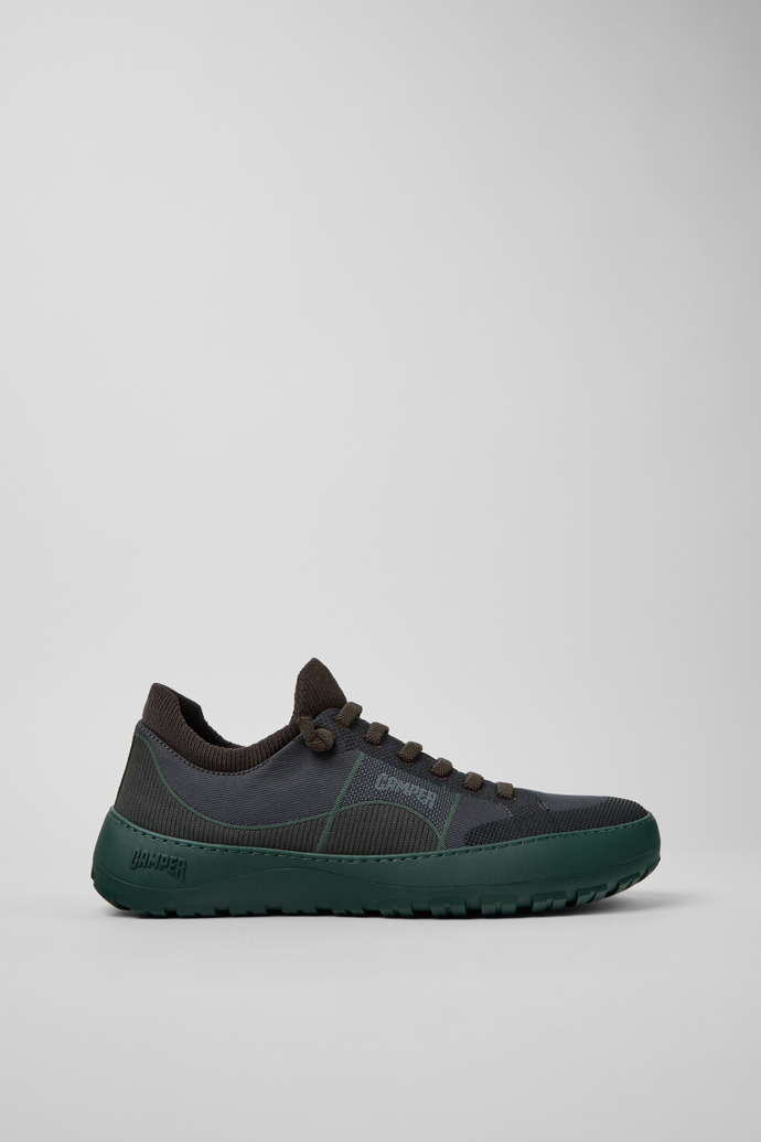 Side view of Peu Serra Gray Recycled PET Sneakers for Men.
