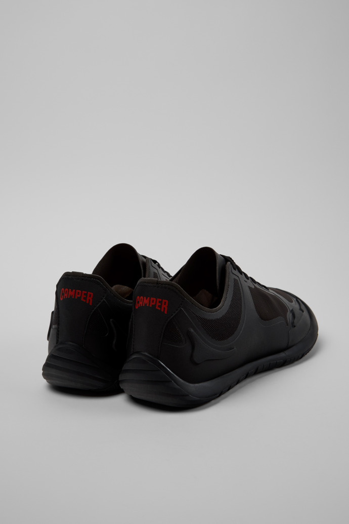 Path Black Textile Men's Sneakers.後面