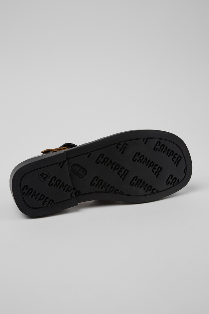 The soles of Don Black Leather Sandals for Men.