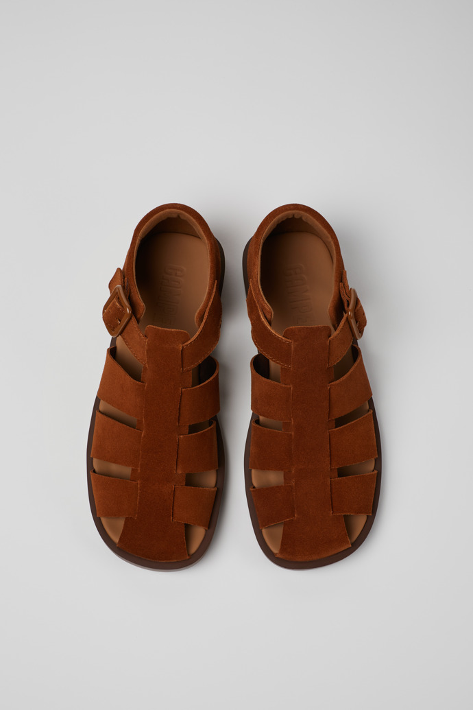 Overhead view of Don Brown Nubuck Sandals for Men.