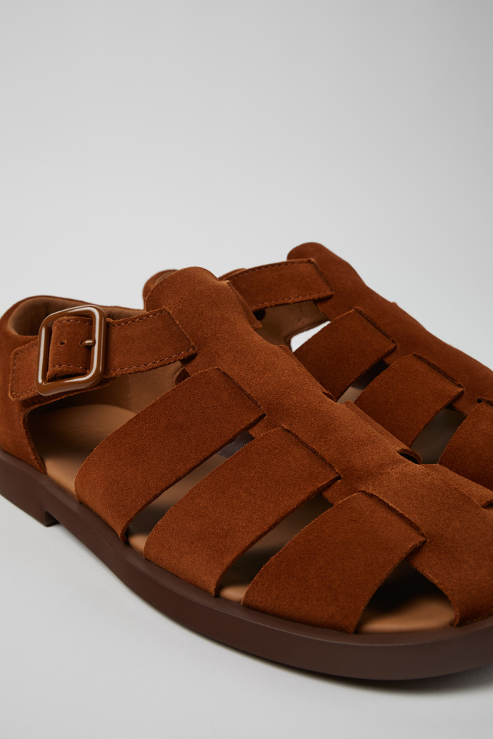 Don Sandales en nubuck marron pour homme.