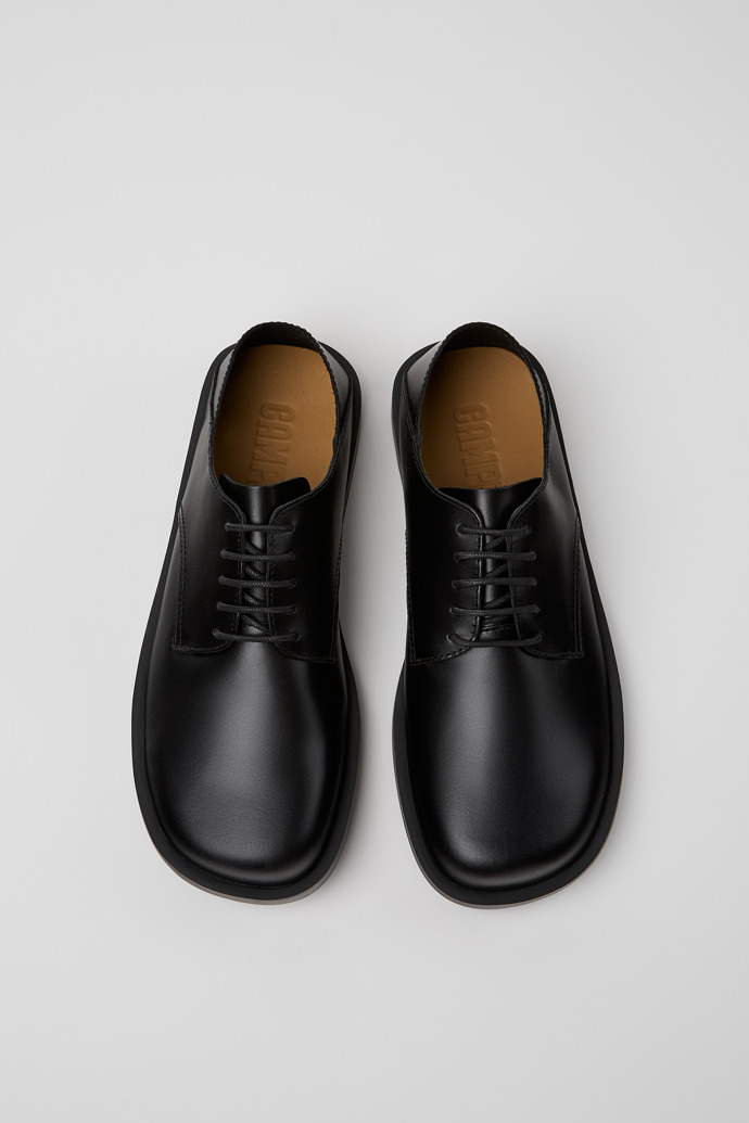 Overhead view of Don Black Leather Men's Shoes.