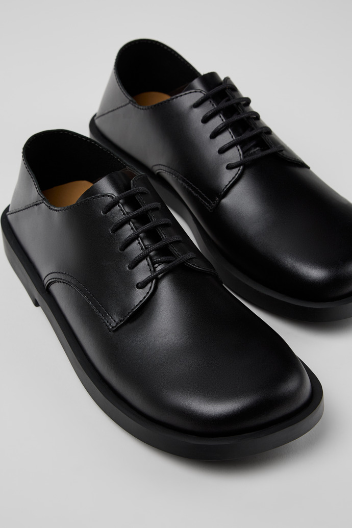 Close-up view of Don Black Leather Men's Shoes.