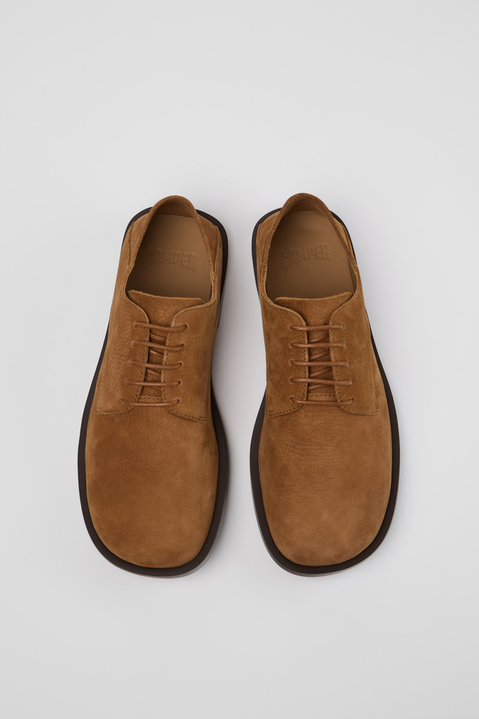 Overhead view of Don Brown Nubuck Leather Shoes for Men.