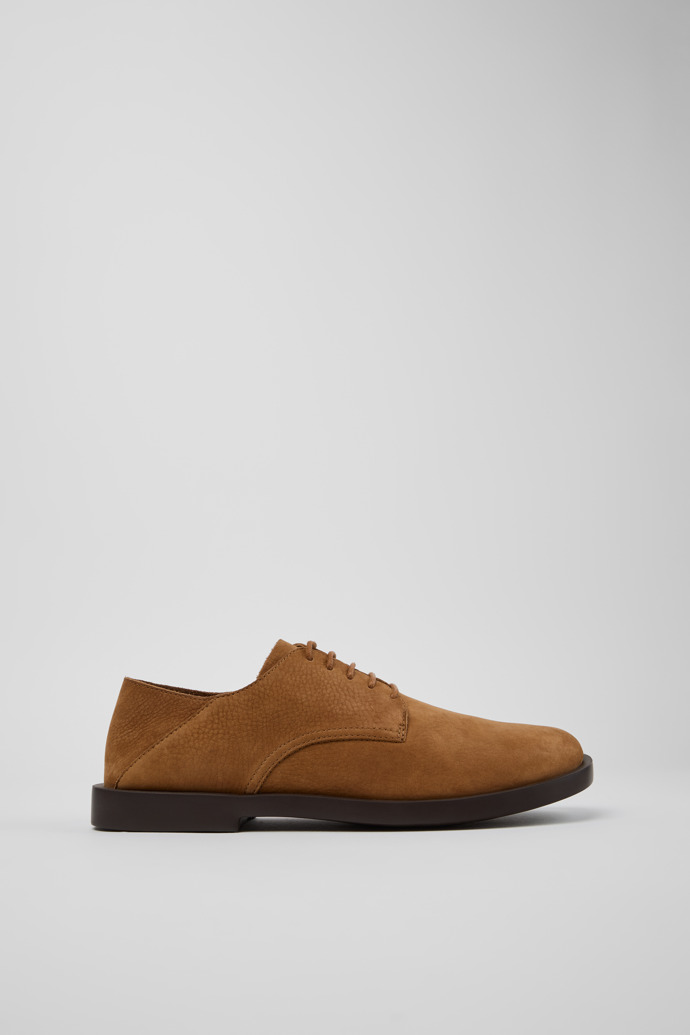 Side view of Don Brown Nubuck Leather Shoes for Men.