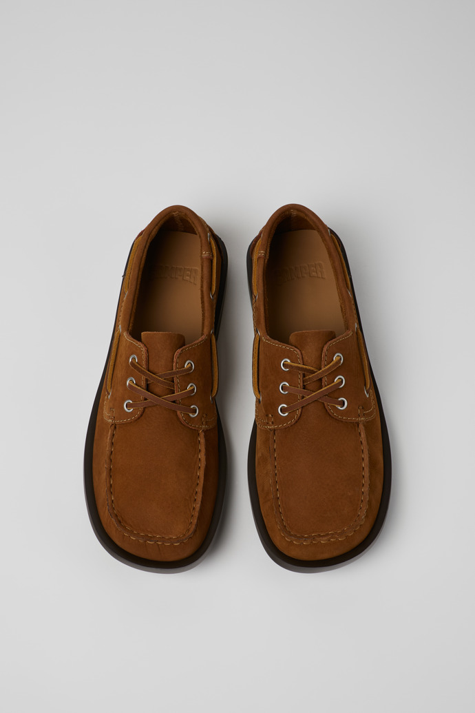 Overhead view of Don Brown Nubuck Leather Nautical Moccasins for Men.