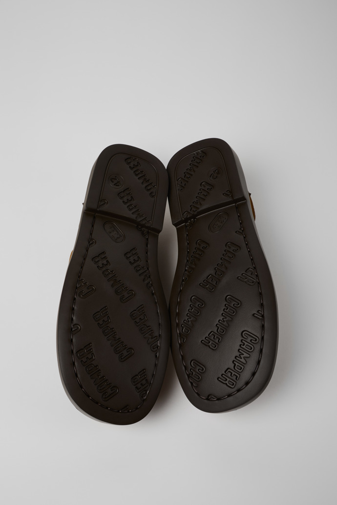 The soles of Don Brown Nubuck Leather Nautical Moccasins for Men.