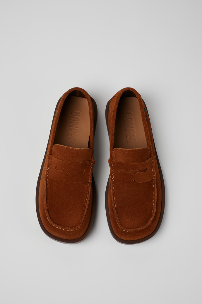 Overhead view of Don Brown Nubuck Shoes for Men.