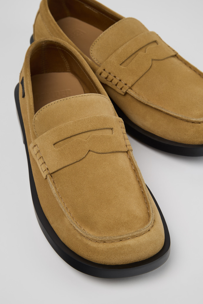 Close-up view of Don Brown Suede Leather Shoes for Men.