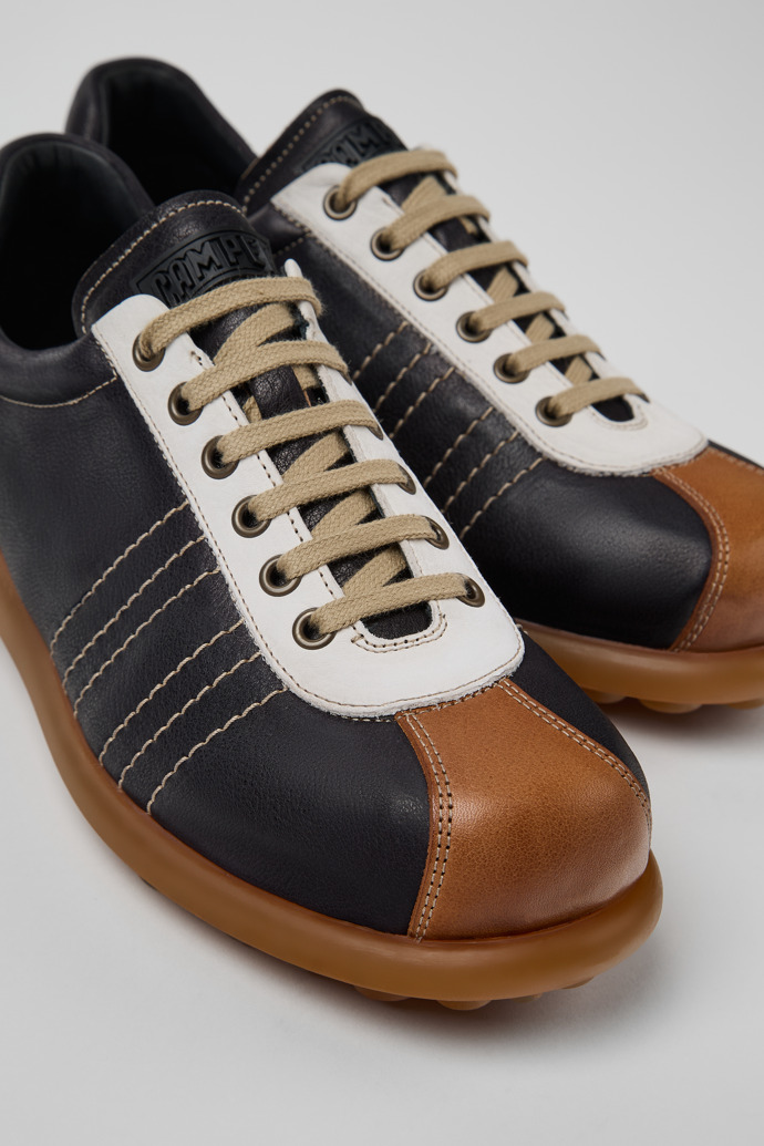 Close-up view of Pelotas Multicolor Leather Shoes for Men.