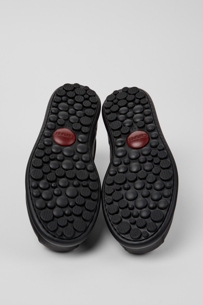 The soles of Pelotas Black Leather Shoes for Men.