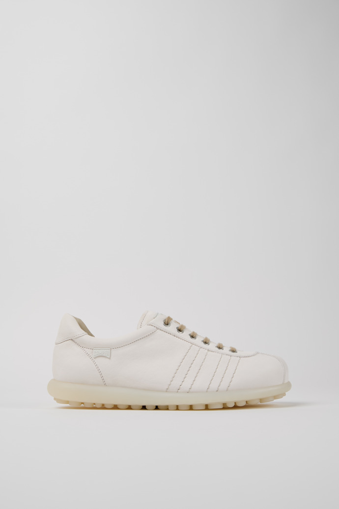 Side view of Pelotas White Leather Men's Shoes.