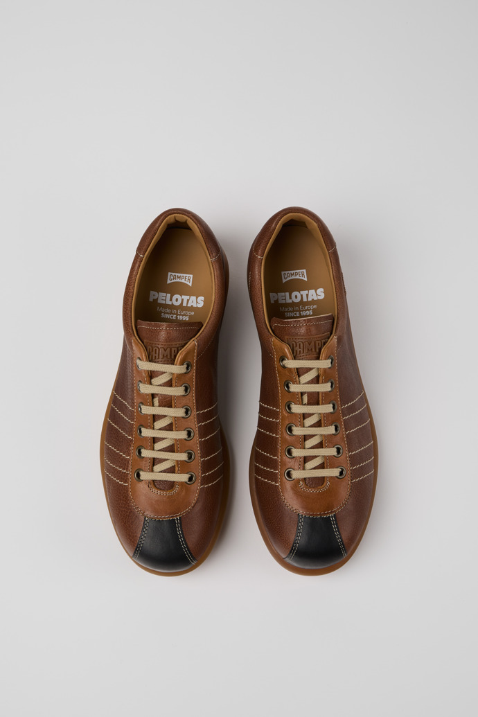 Overhead view of Pelotas Multicolor Leather Shoes for Men.