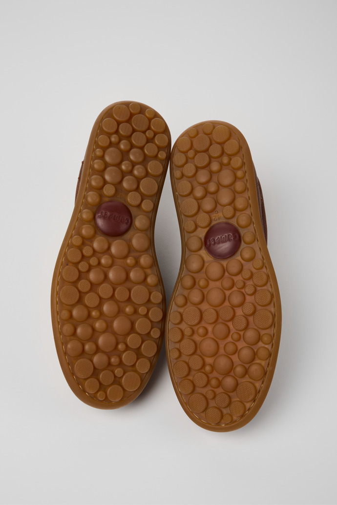 The soles of Pelotas Brown Leather and Nubuck Shoes for Men.