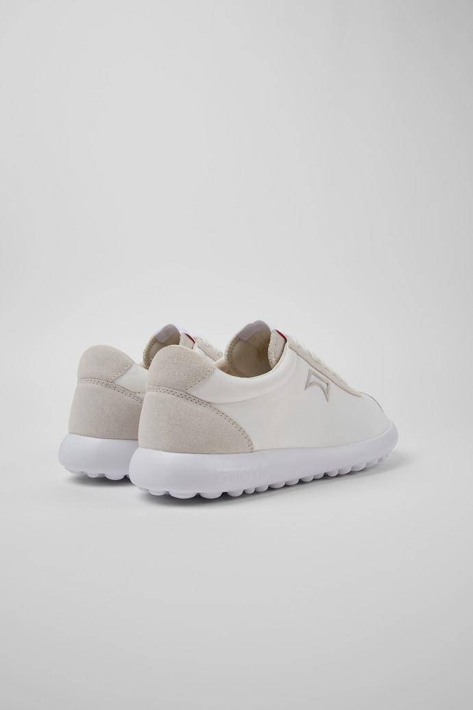 Back view of Pelotas XLite White Recycled PET and Nubuck Men's Sneakers.