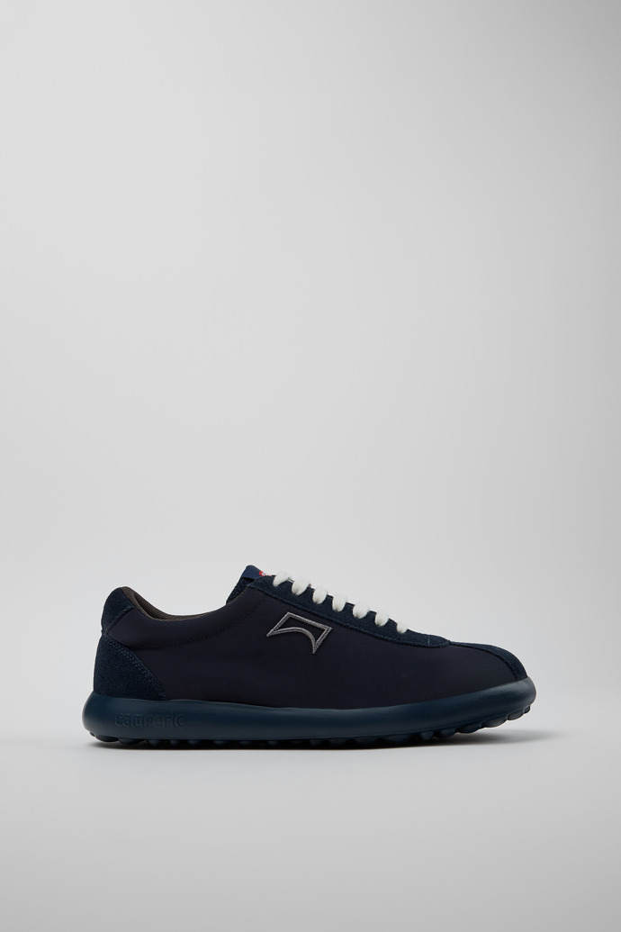 Side view of Pelotas XLite Blue Recycled PET and Nubuck Men's Sneakers.