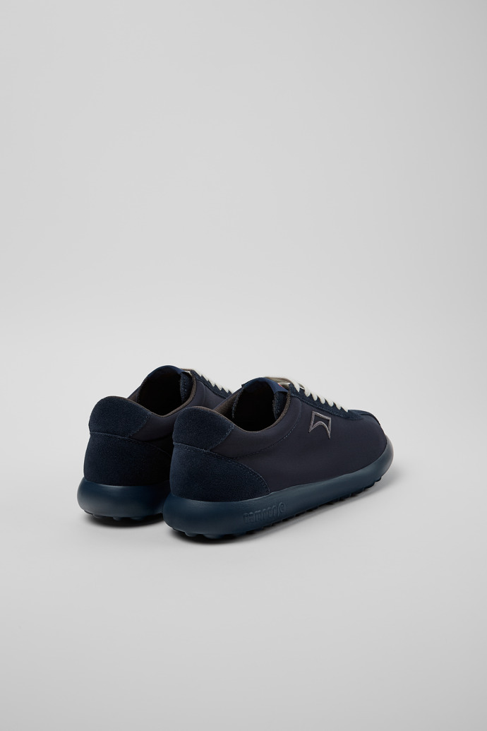 Back view of Pelotas XLite Blue Recycled PET and Nubuck Men's Sneakers.