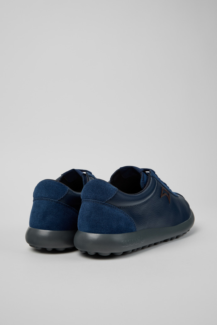 Pelotas XLF Blauer Herrensneaker aus Leder und Nubukleder.