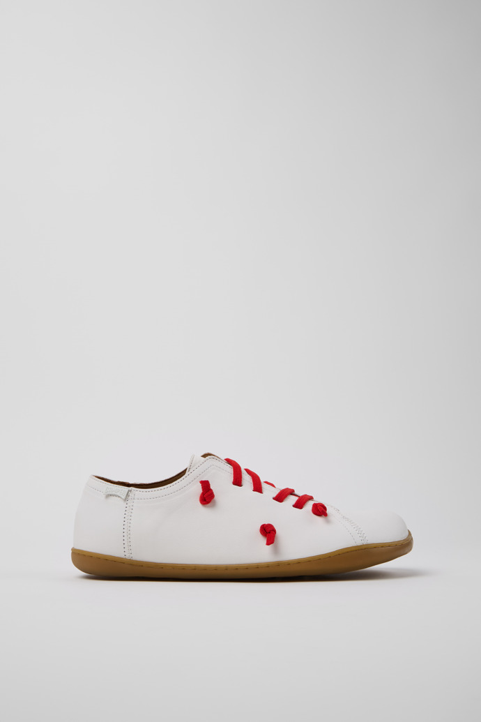 Side view of Twins White Vegetable Tanned Leather Shoes for Men.