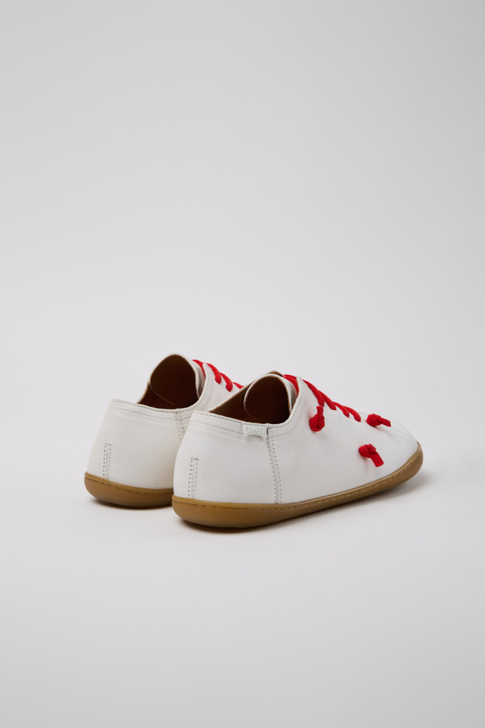 Back view of Twins White Vegetable Tanned Leather Shoes for Men.