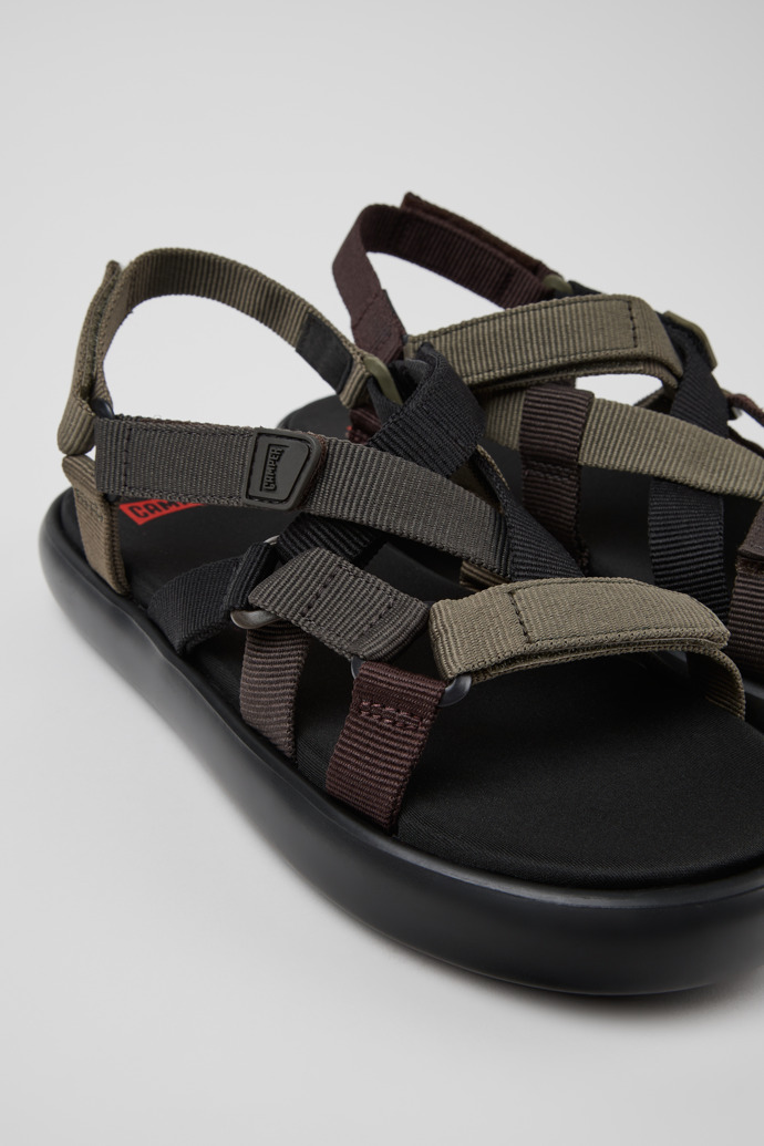 Close-up view of Twins Multicolor Recycled PET Sandals for Men.