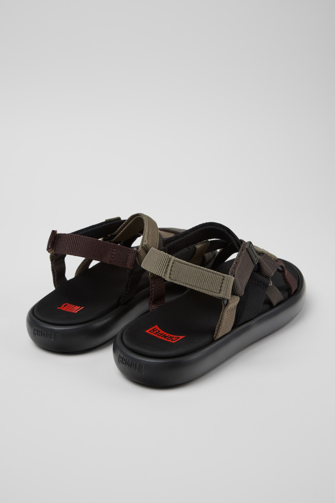 Back view of Twins Multicolor Recycled PET Sandals for Men.