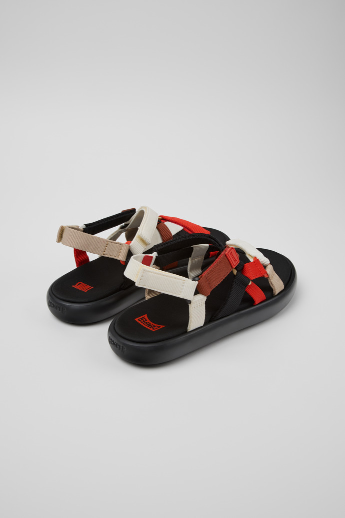 Back view of Twins Multicolor Recycled PET Sandals for Men.