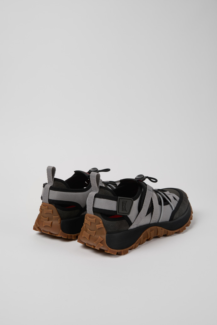 Drift Trail VIBRAM Gray Recycled PET and Nubuck Men's Sneakers.詳細画像_バック