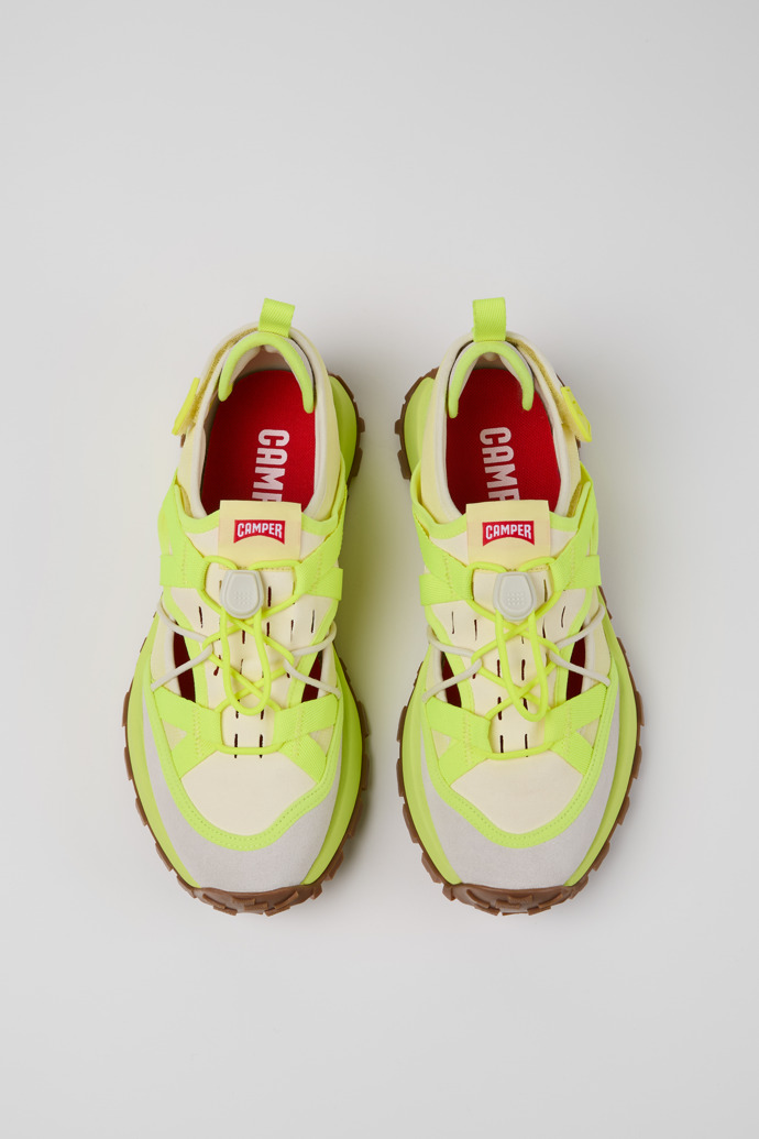 Overhead view of Drift Trail VIBRAM Multicolor Recycled PET and Nubuck Sneakers for Men.