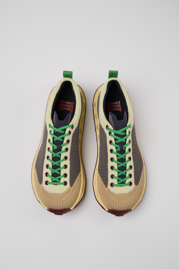 Overhead view of Camper x SUNNEI - PELOTISSIMA Multicolor Textile Sneakers for Men.