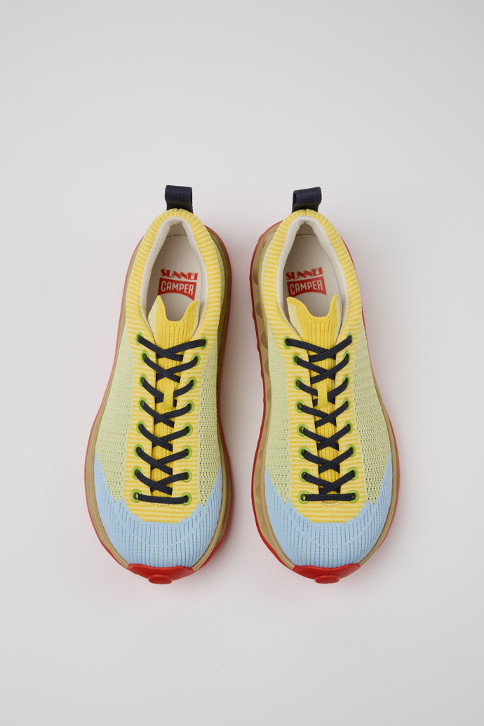 Overhead view of Camper x Sunnei Multicolor Textile Sneakers for Men.