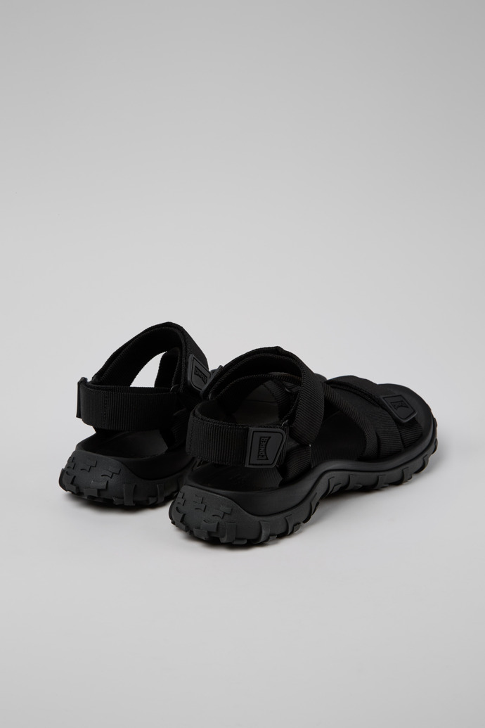 Back view of Drift Trail Sandal Black Recycled PET Sandals for Men.