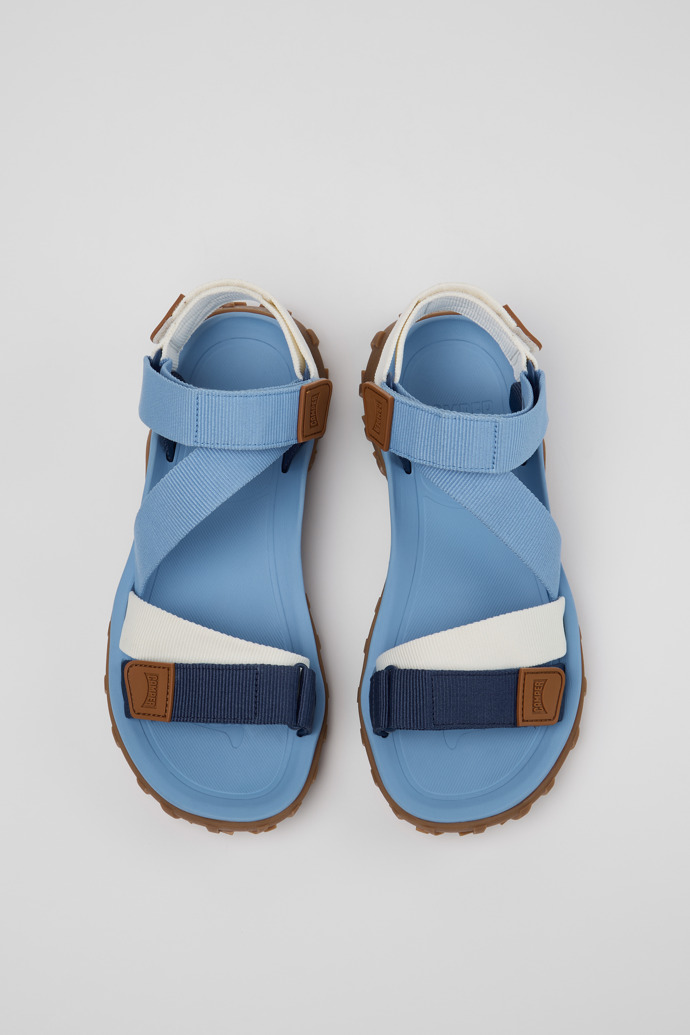 Overhead view of Drift Trail Sandal Blue Textile Sandals for Men.