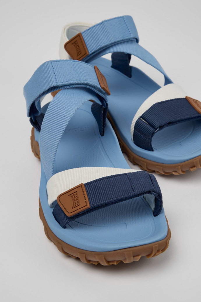 Close-up view of Drift Trail Sandal Blue Textile Sandals for Men.
